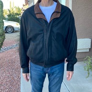 Remy distressed men’s leather bomber jacket